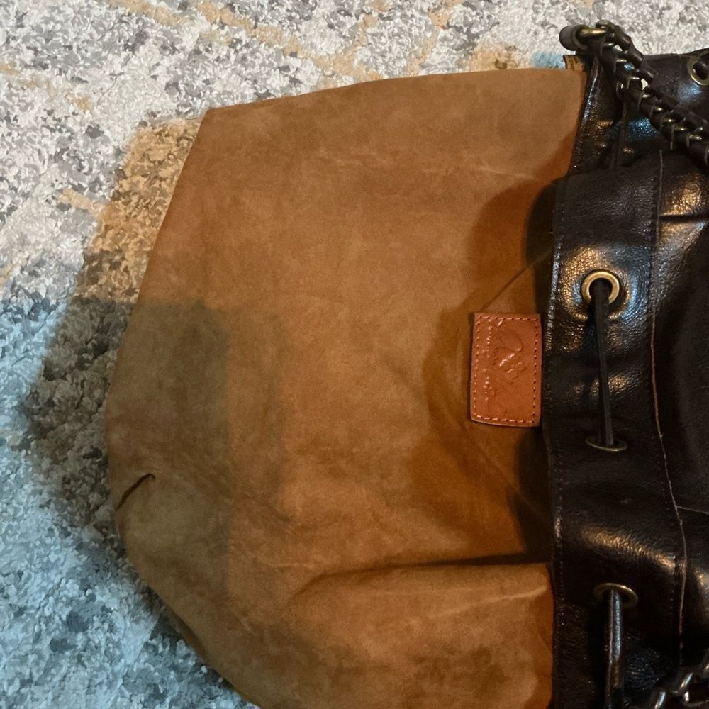 PATRICIA NASH MARTINA DISTRESSED BUCKET BAG! DARK BROWN, EUC! - Picture 11 of 13